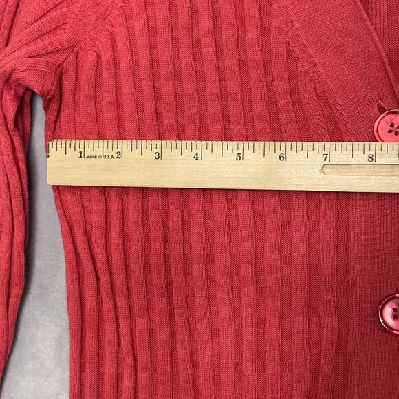 Talbots Sweater Womens Large Button Front Ribbed Cardigan Pockets Lightweight - Picture 6 of 9